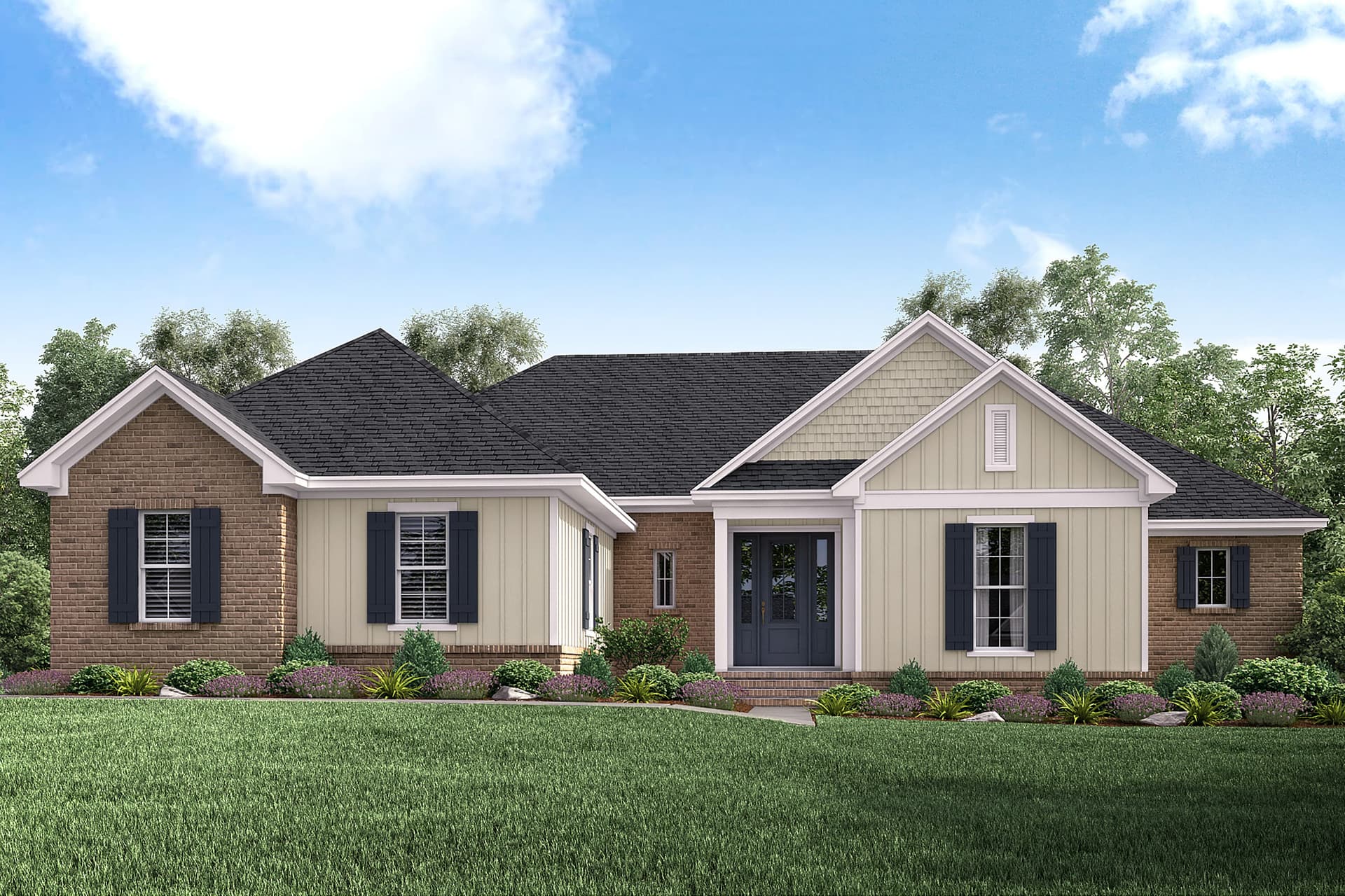 4-Bedroom, 2160 Sq Ft Traditional Home Plan - 142-1182 - Main Exterior