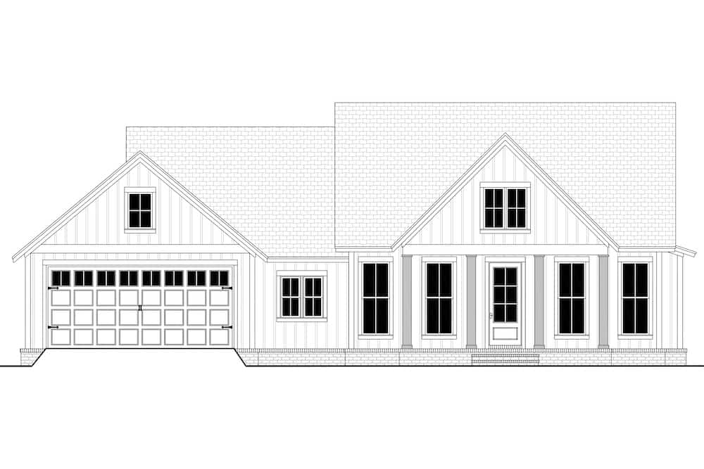 Home Plan Front Elevation of this 3-Bedroom,1706 Sq Ft Plan -142-1230