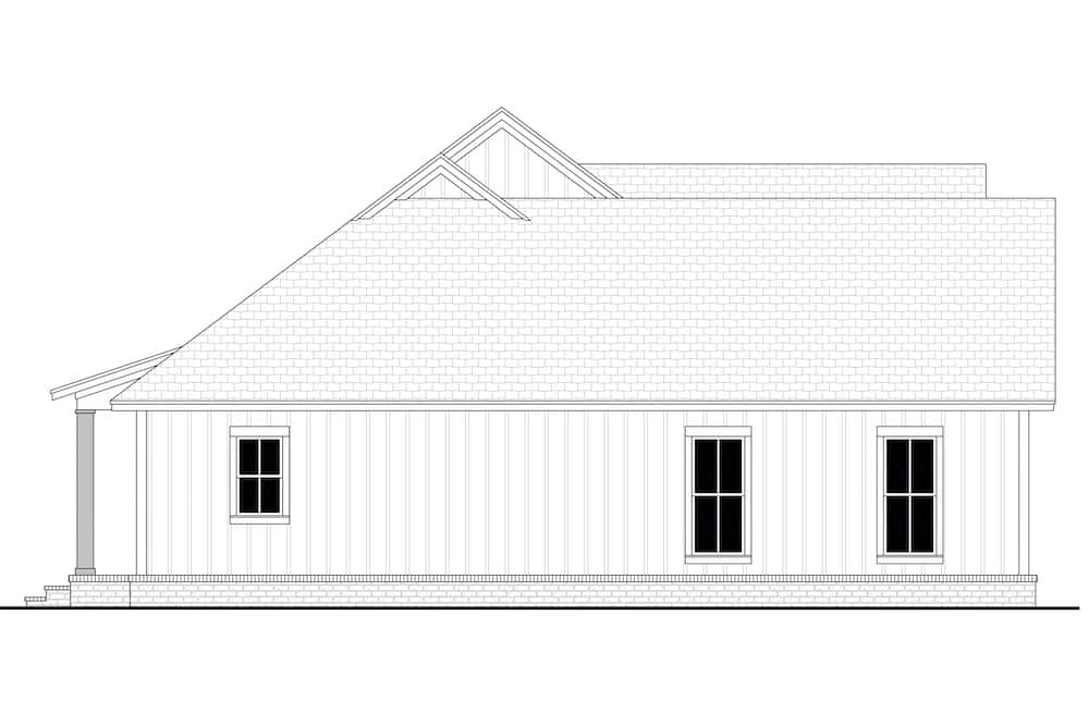 Home Plan Left Elevation of this 3-Bedroom,1706 Sq Ft Plan -142-1230