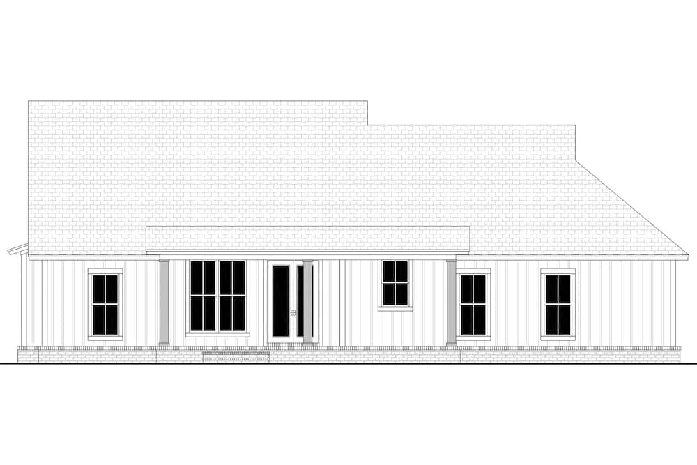 Home Plan Rear Elevation of this 3-Bedroom,1706 Sq Ft Plan -142-1230