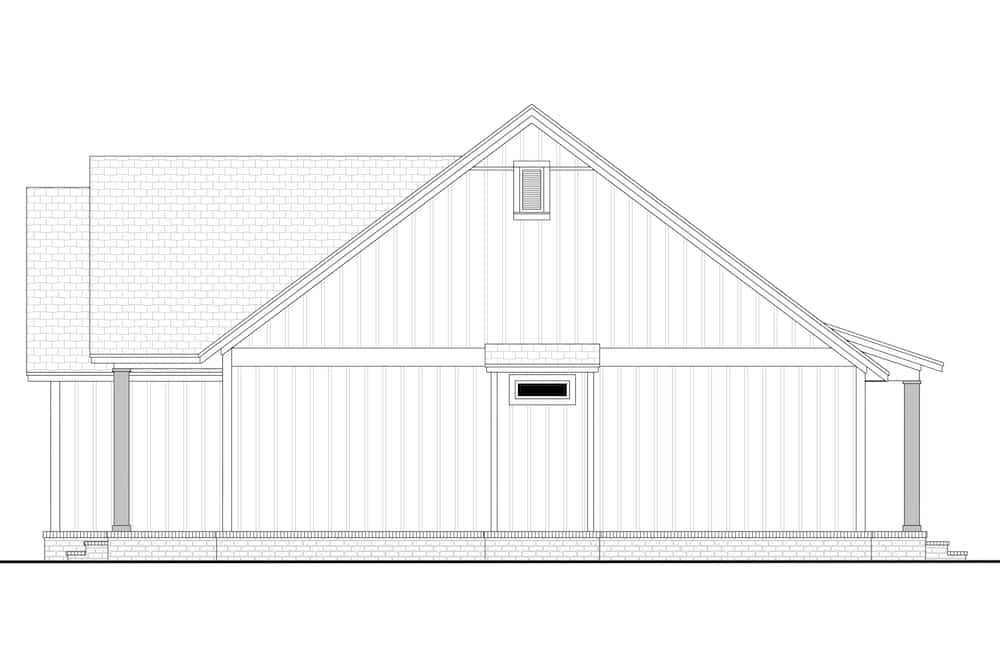 Home Plan Right Elevation of this 3-Bedroom,1706 Sq Ft Plan -142-1230