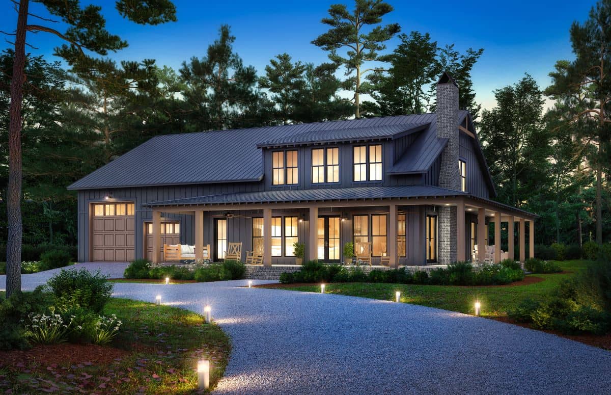 4-Bedroom, 2782 Sq Ft Barn Style House Plan - 142-1480 - Front Exterior