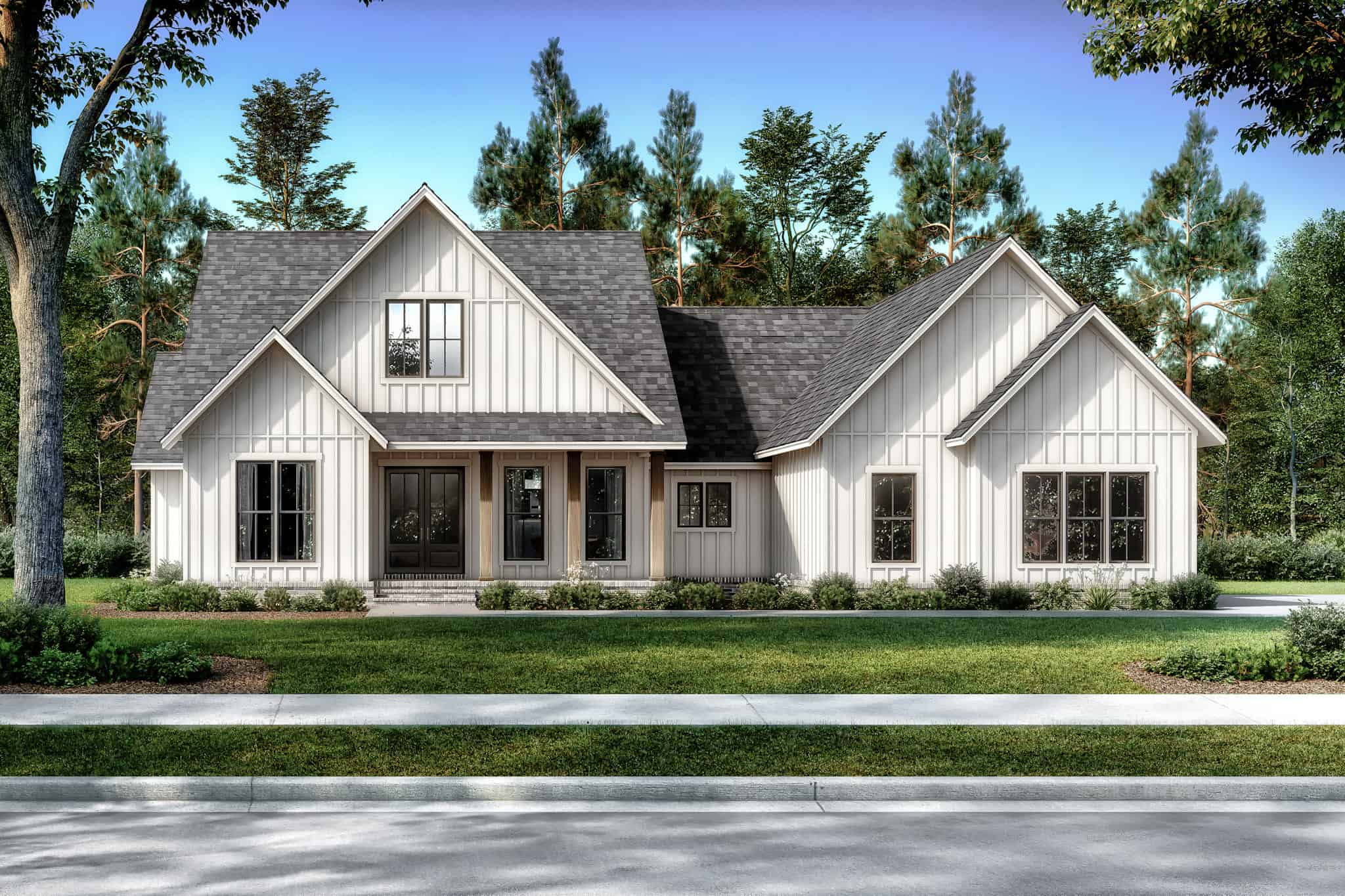 4-Bedroom, 2278 Sq Ft Modern Farmhouse House Plan - 142-1487 - Front Exterior