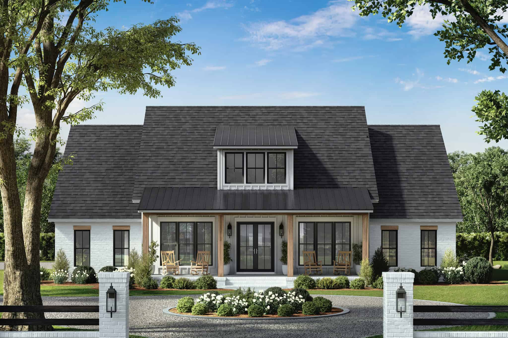 4-Bedroom, 2585 Sq Ft Modern Farmhouse Home Plan - 142-1507 - Main Exterior