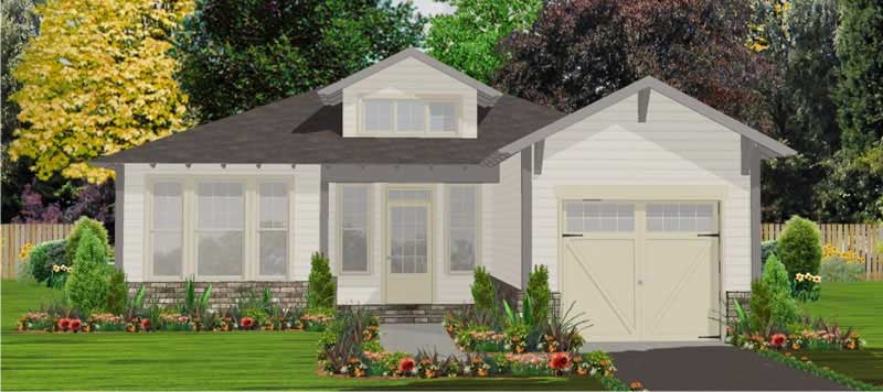 2-Bedroom, 1389 Sq Ft Bungalow Home Plan - 144-1008 - Main Exterior
