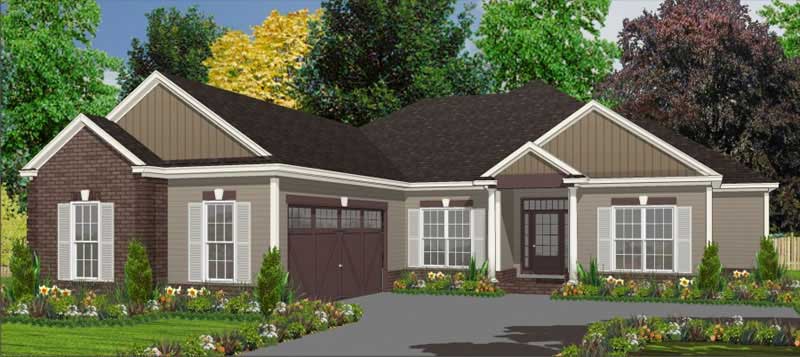 4-Bedroom, 1969 Sq Ft Ranch Home Plan - 144-1023 - Main Exterior
