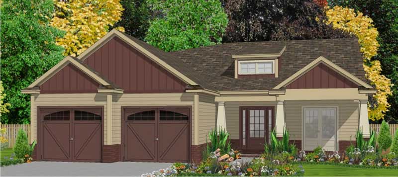 3-Bedroom, 1730 Sq Ft Small House Plans - 144-1058 - Main Exterior