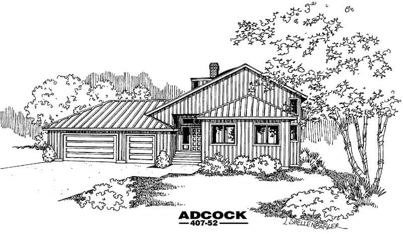 3-Bedroom, 1989 Sq Ft Contemporary House Plan - 145-1040 - Front Exterior