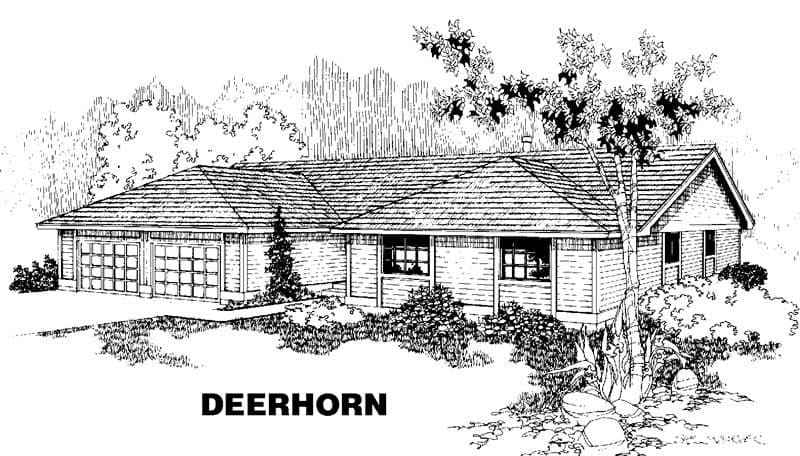 3-Bedroom, 2005 Sq Ft Ranch House Plan - 145-1137 - Front Exterior