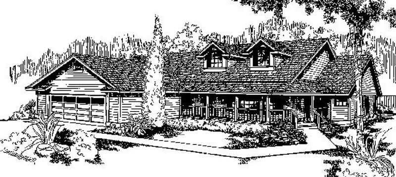 3-Bedroom, 1979 Sq Ft Country House Plan - 145-1210 - Front Exterior