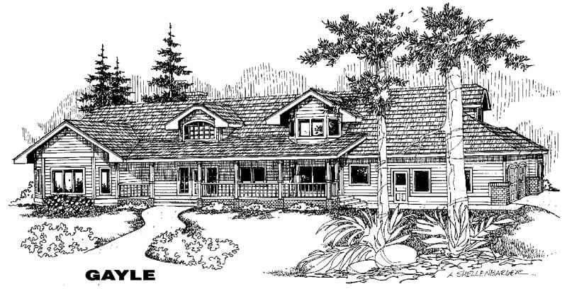 4-Bedroom, 5843 Sq Ft Ranch House Plan - 145-1409 - Front Exterior