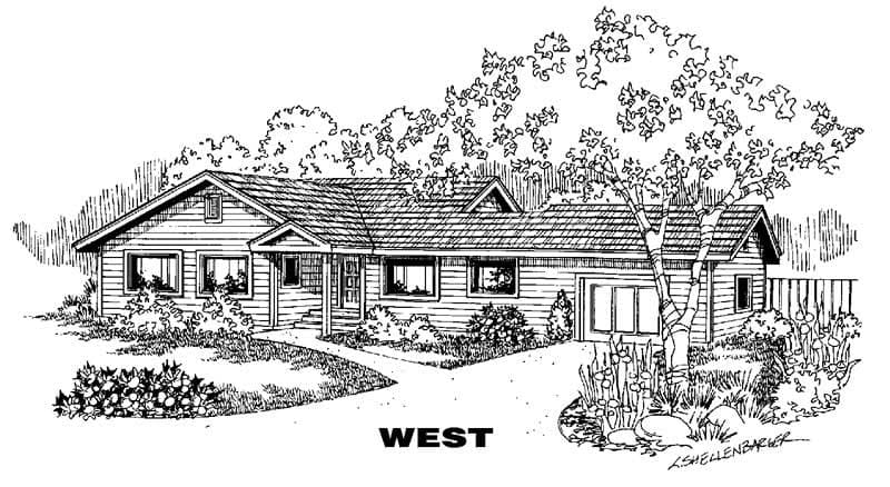 2-Bedroom, 1318 Sq Ft Small House Plans House Plan - 145-1430 - Front Exterior