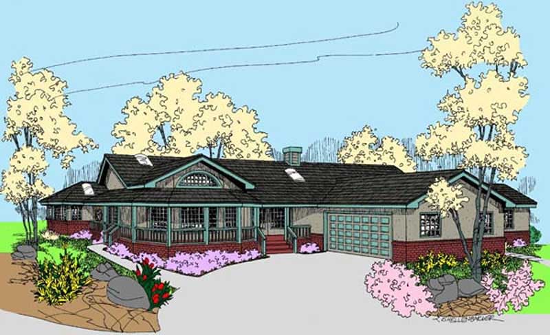 4-Bedroom, 3036 Sq Ft Country House Plan - 145-1497 - Front Exterior