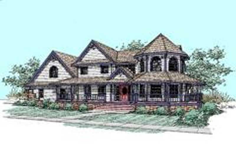 4-Bedroom, 3419 Sq Ft Victorian House Plan - 145-1550 - Front Exterior