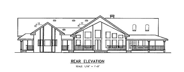 Home Plan Rear Elevation