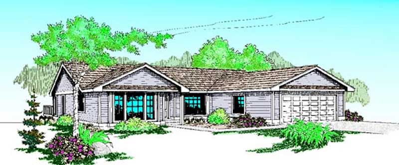 3-Bedroom, 1777 Sq Ft Luxury House Plan - 145-1593 - Front Exterior