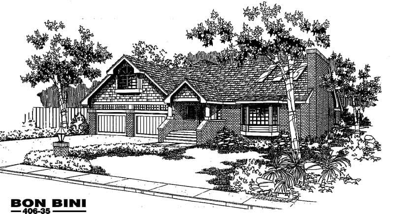 3-Bedroom, 1650 Sq Ft Contemporary House Plan - 145-1676 - Front Exterior