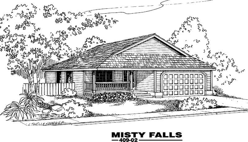 3-Bedroom, 1034 Sq Ft Craftsman House Plan - 145-1968 - Front Exterior