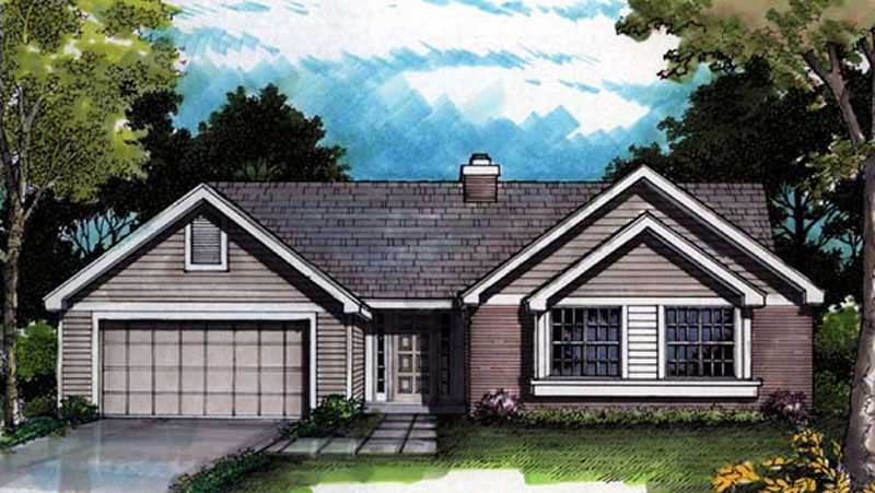 3-Bedroom, 1263 Sq Ft Country House Plan - 146-1096 - Front Exterior