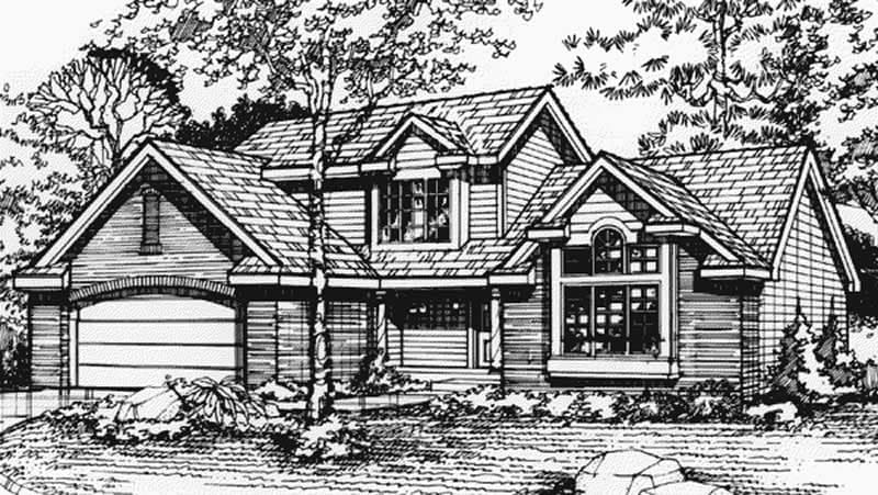 3-Bedroom, 2200 Sq Ft 1 1/2 Story House Plan - 146-1320 - Front Exterior