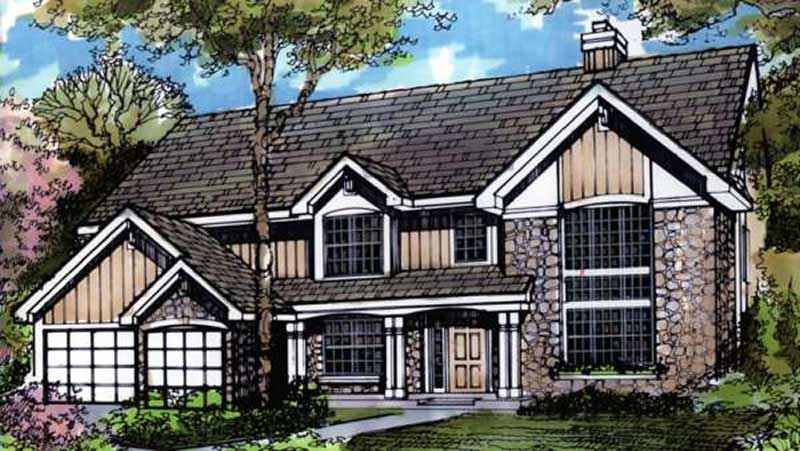 3-Bedroom, 2459 Sq Ft Country House Plan - 146-1324 - Front Exterior