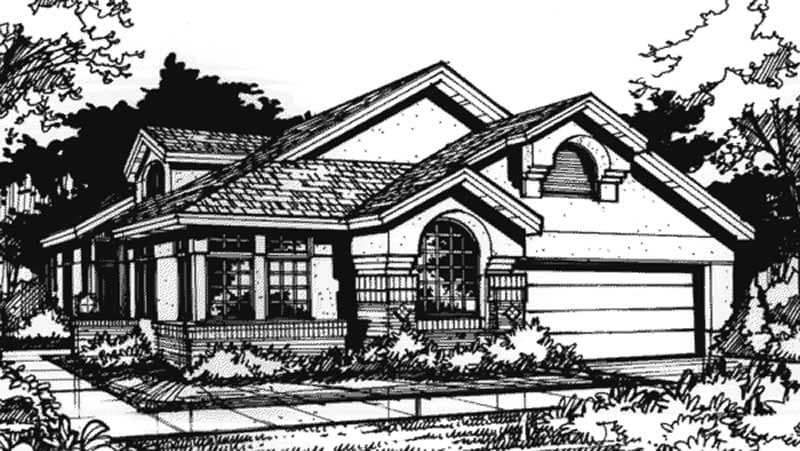 3-Bedroom, 1860 Sq Ft Country House Plan - 146-1424 - Front Exterior