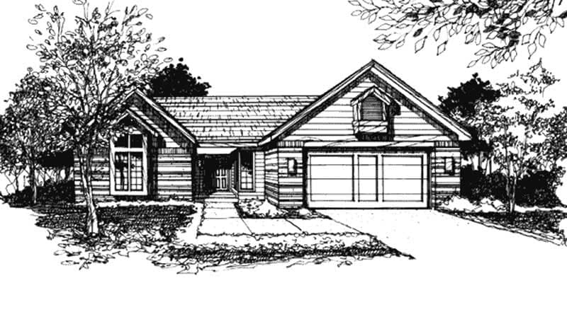 2-Bedroom, 1584 Sq Ft Ranch House Plan - 146-1466 - Front Exterior