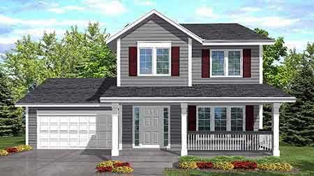 3-Bedroom, 1488 Sq Ft Country House Plan - 146-1600 - Front Exterior