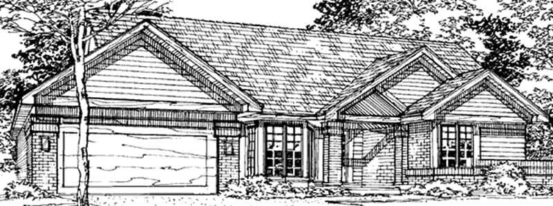 2-Bedroom, 1726 Sq Ft Country House Plan - 146-1824 - Front Exterior