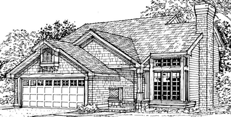 2-Bedroom, 1296 Sq Ft Contemporary House Plan - 146-1844 - Front Exterior