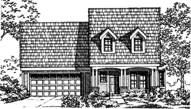 2-Bedroom, 1579 Sq Ft Cape Cod House Plan - 146-1926 - Front Exterior