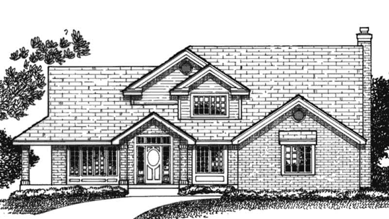 3-Bedroom, 2258 Sq Ft Country House Plan - 146-1956 - Front Exterior