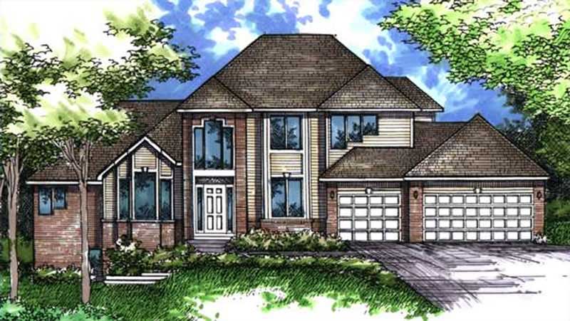 4-Bedroom, 3123 Sq Ft Colonial House Plan - 146-1988 - Front Exterior