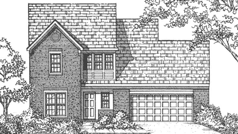 4-Bedroom, 1842 Sq Ft Colonial House Plan - 146-2004 - Front Exterior