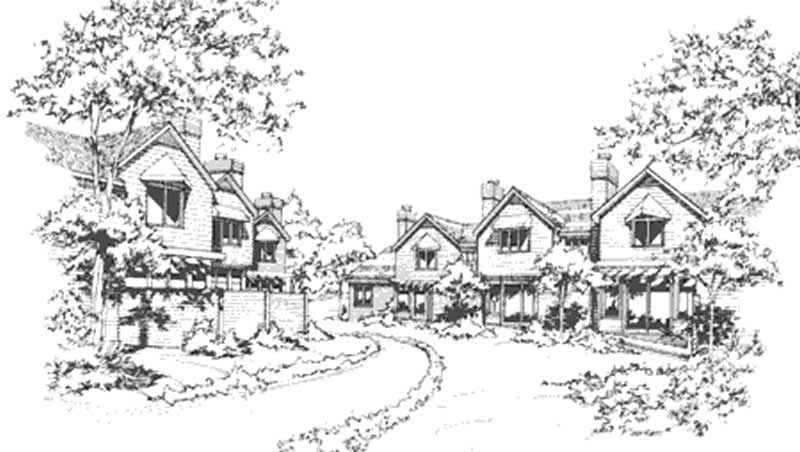 6-Bedroom, 3131 Sq Ft Duplex/Multi-Unit House Plan - 146-2073 - Front Exterior