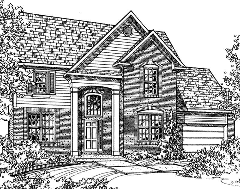 4-Bedroom, 2222 Sq Ft European House Plan - 146-2079 - Front Exterior