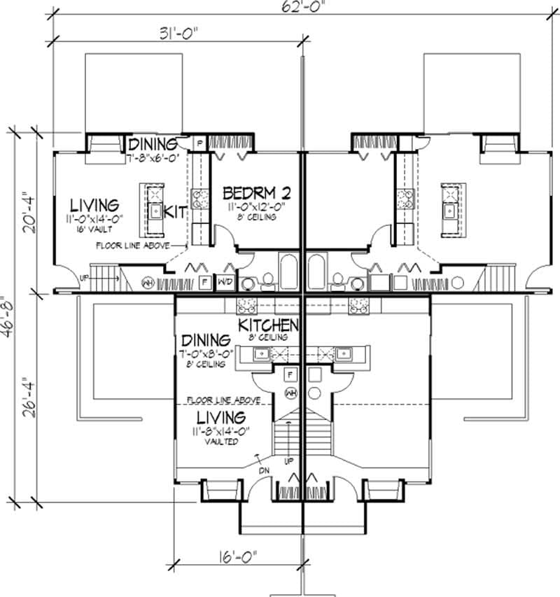 Floor Plan First Story of Multi-Unit Plan #146-2116