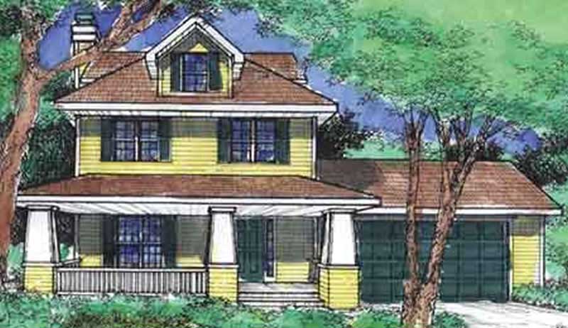 3-Bedroom, 1609 Sq Ft Country House Plan - 146-2124 - Front Exterior