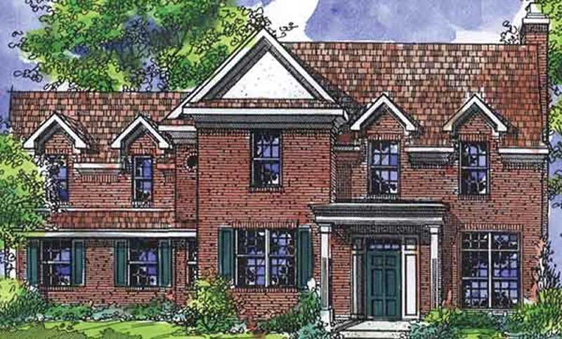 3-Bedroom, 1956 Sq Ft Colonial House Plan - 146-2133 - Front Exterior