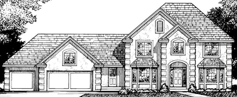 4-Bedroom, 2746 Sq Ft French House Plan - 146-2243 - Front Exterior