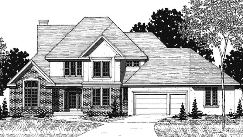 2-Bedroom, 2612 Sq Ft European House Plan - 146-2268 - Front Exterior