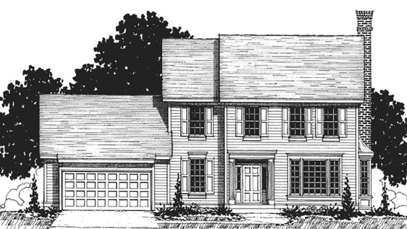 4-Bedroom, 2618 Sq Ft Colonial House Plan - 146-2343 - Front Exterior