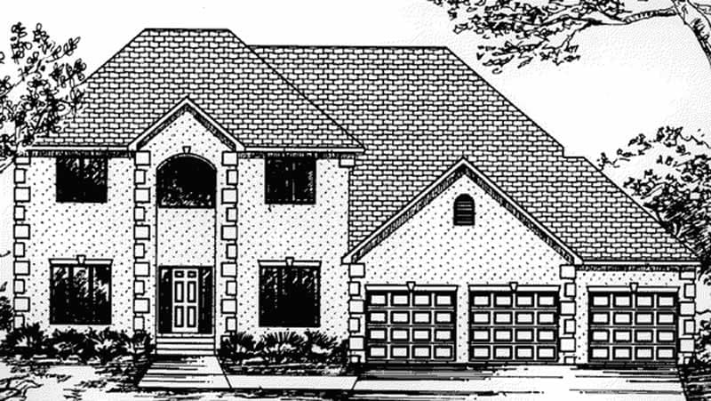 3-Bedroom, 2771 Sq Ft European House Plan - 146-2368 - Front Exterior