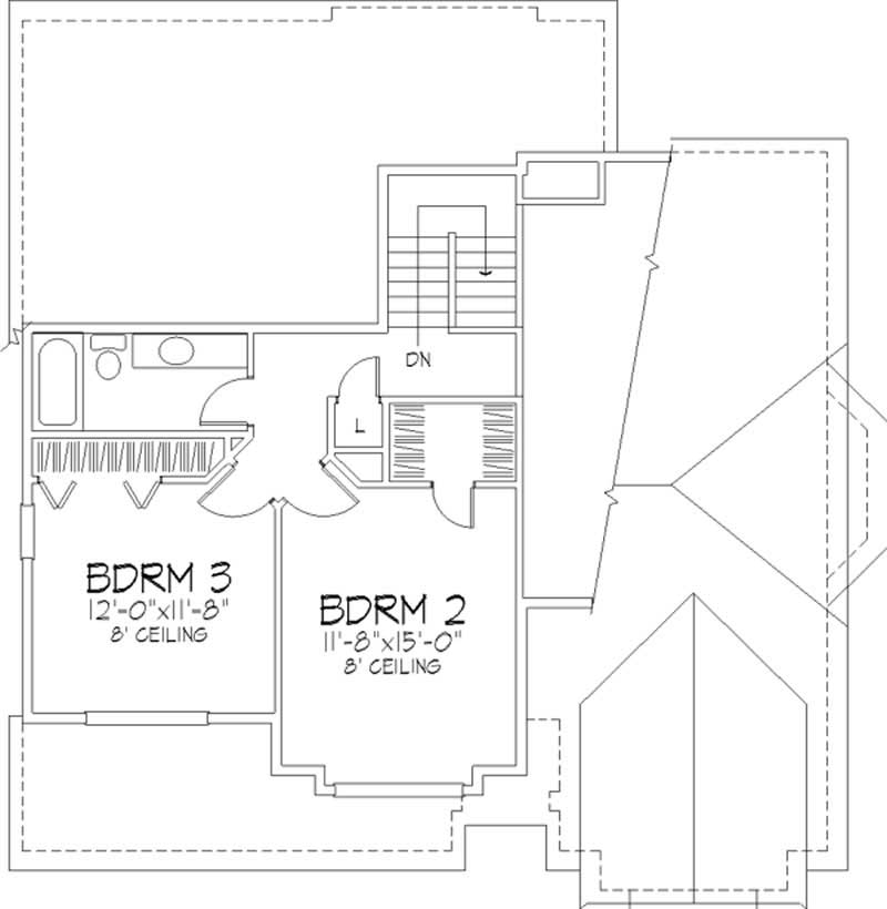Floor Plan Second Story of Cape Cod Plan #146-2496