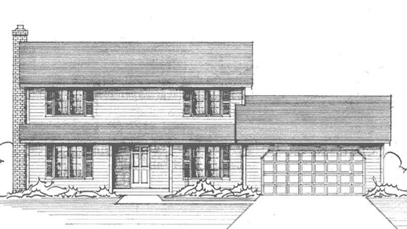 3-Bedroom, 1953 Sq Ft Colonial House Plan - 146-2657 - Front Exterior