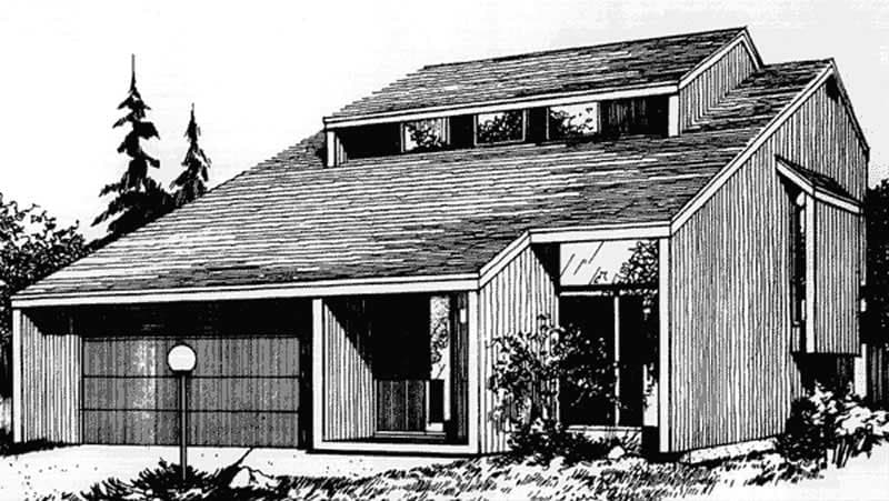 3-Bedroom, 1860 Sq Ft Modern House Plan - 146-2675 - Front Exterior