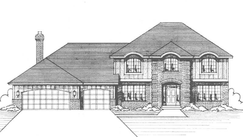 4-Bedroom, 2698 Sq Ft European House Plan - 146-2934 - Front Exterior
