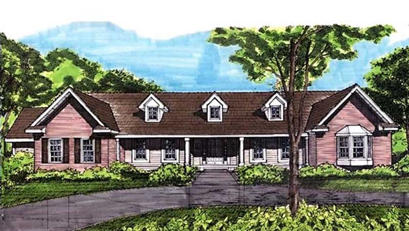 3-Bedroom, 3044 Sq Ft Country House Plan - 146-2992 - Front Exterior