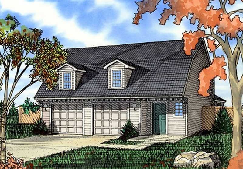 3-Car, 1447 Sq Ft Garage Plan - 147-1008 - Front Exterior