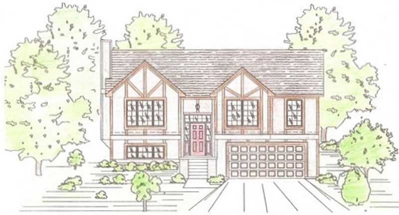 3-Bedroom, 1265 Sq Ft Tudor House Plan - 147-1014 - Front Exterior